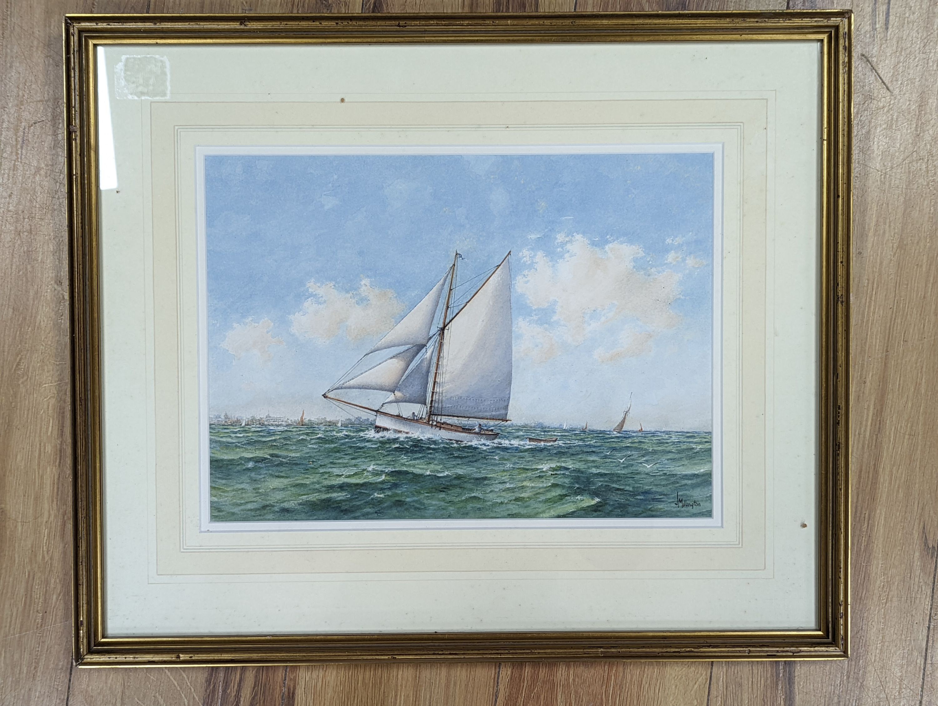 John Millington (1891-1948), watercolour, 'Off Burnham on Sea', signed, 27 x 37cm